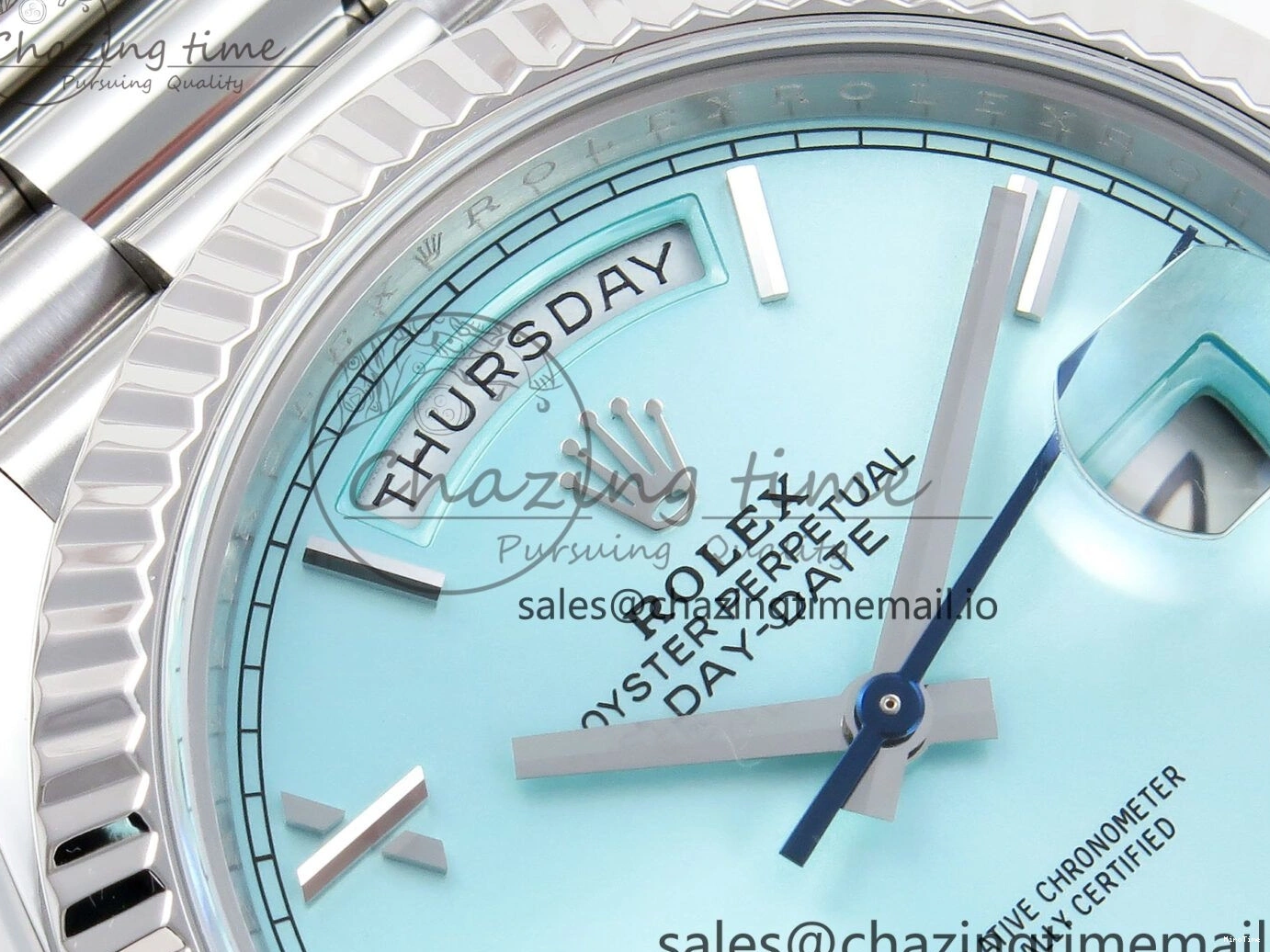 MiroTime 0401 Day Date 40 SS 228236 ARF 1:1 Best Edition Tiffany Blue Roman Dial on President Bracelet VR RelaxedFit 1517